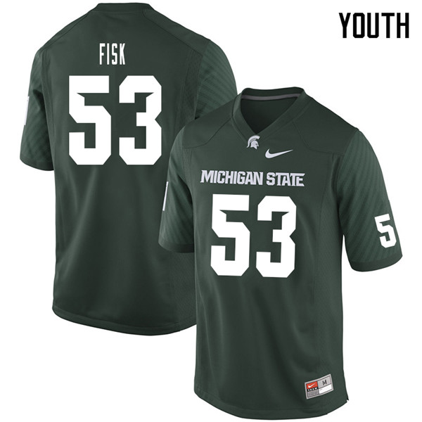 Youth #53 Peter Fisk Michigan State Spartans College Football Jerseys Sale-Green